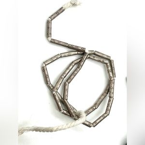 New Sterling Decorated Tube Beads